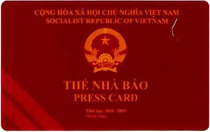 Mặt sau của Thẻ Nhà báo