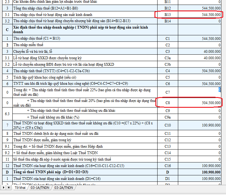 Hướng dẫn lập tờ khai quyết toán thuế TNDN năm 2015 mẫu 03/TNDN