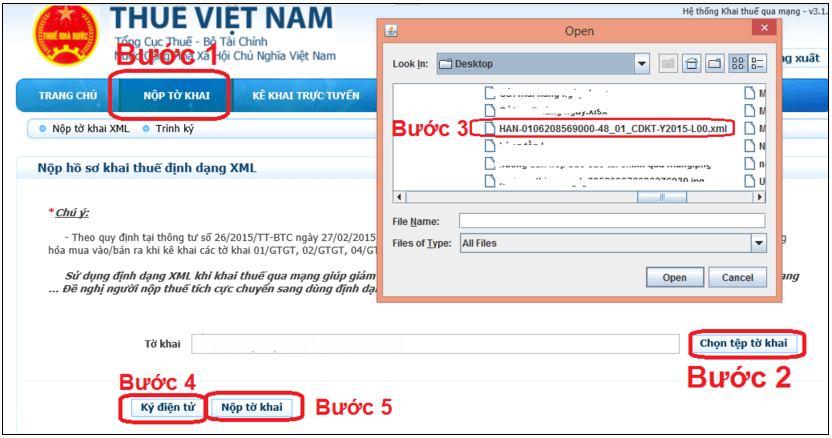 Cách nộp thuyết minh báo cáo tài chính qua mạng