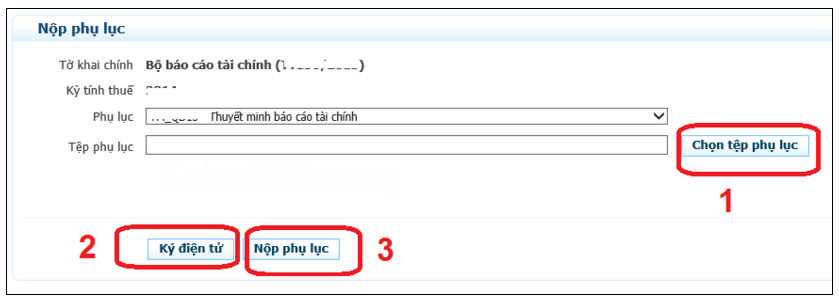 Làm sao nộp được Thuyết minh BCTC qua mạng?
