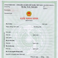 Giấy khai sinh (bản sao)