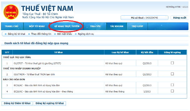 Lập báo cáo tình hình sử dụng hóa đơn theo tháng