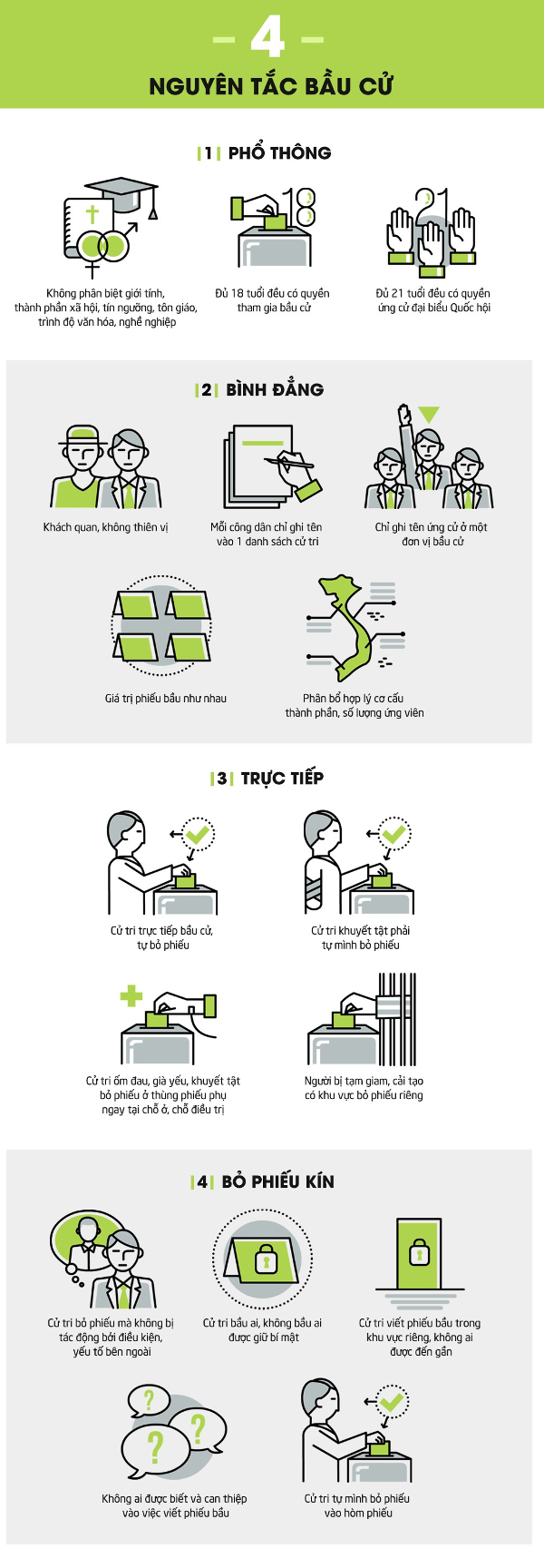 Cách thức bầu cử đại biểu Quốc hội như thế nào? 4 nguyên tắc cơ bản về bầu cử ở Việt Nam