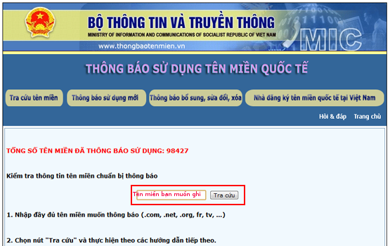 Hướng dẫn khai báo tên miền