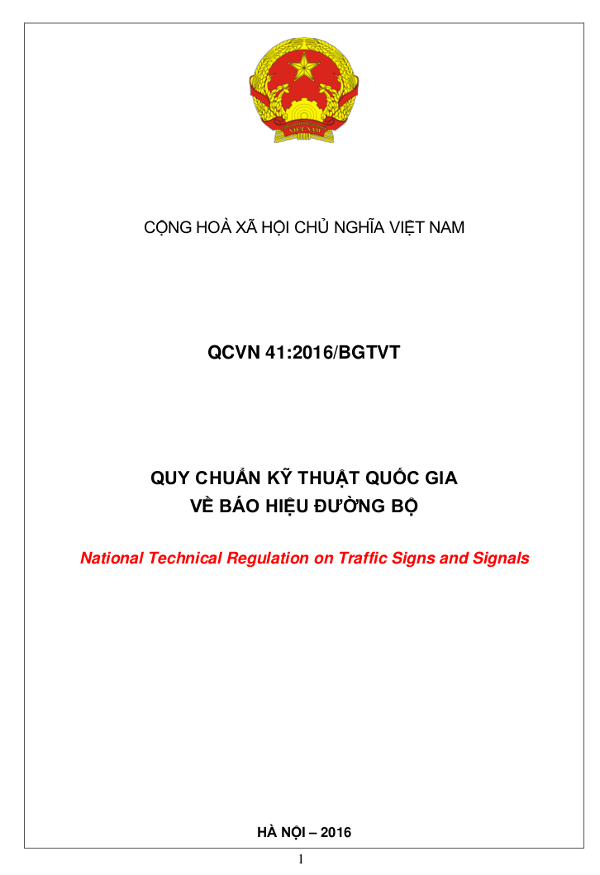 Quy chuẩn về biển báo giao thông