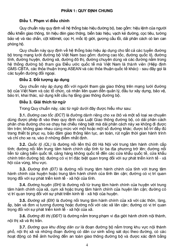 Nội dung quy định về biển báo giao thông