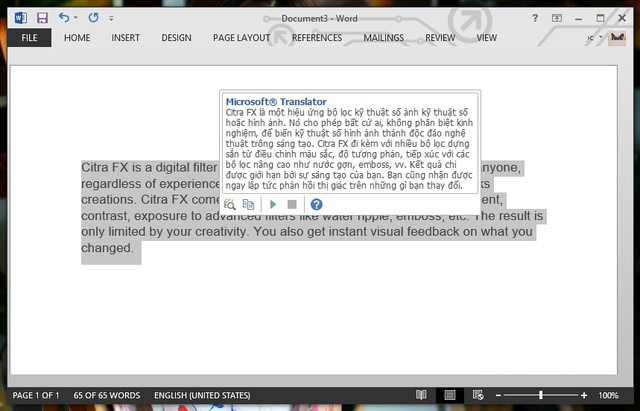Cách dịch văn bản trực tiếp trong Word