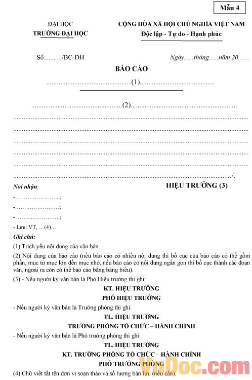 Mẫu báo cáo chung Mẫu báo cáo chung