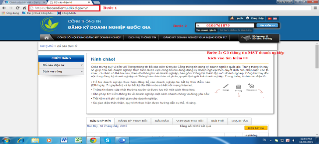 Các bạn đăng nhập vào trang Cổng thông tin Đăng ký doanh nghiệp quốc gia 