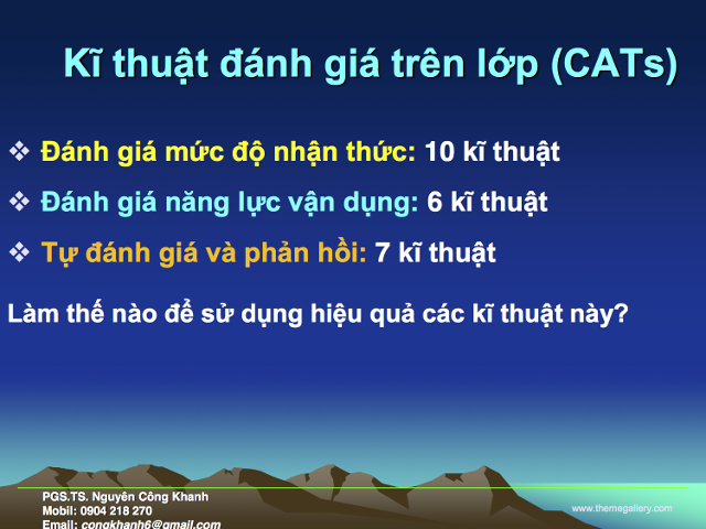 Kỹ thuật đánh giá trên lớp