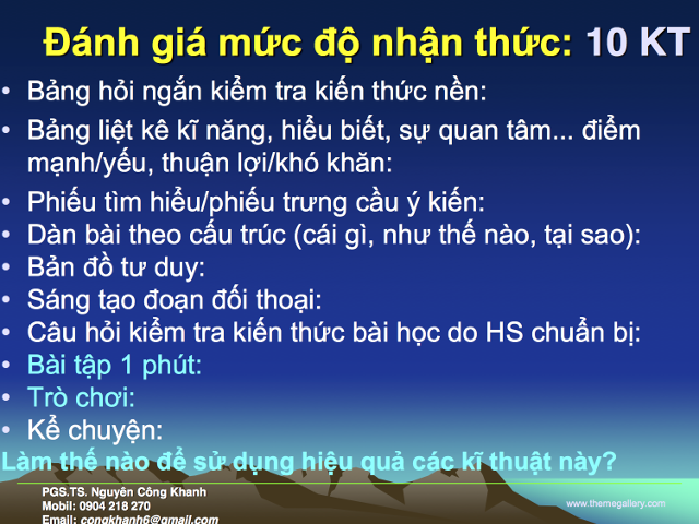 Đánh giá mức độ nhận thức