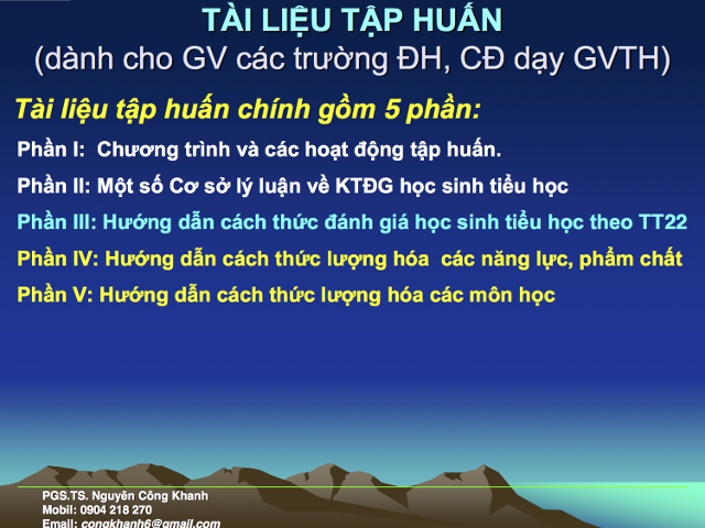 Tài liệu tập huấn