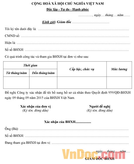 Công văn xác nhận đóng BHXH ở nơi khác Mẫu công văn xác nhận đóng BHXH ở nơi khác