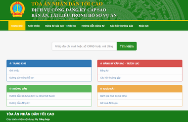 Thí điểm dịch vụ công đăng ký cấp sao trích lục bản án trong hồ sơ vụ án