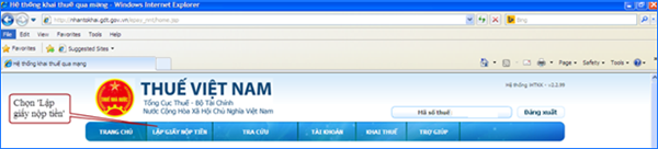 Hệ thống hiển thị màn hình Lập giấy nộp tiền Hệ thống hiển thị màn hình Lập giấy nộp tiền