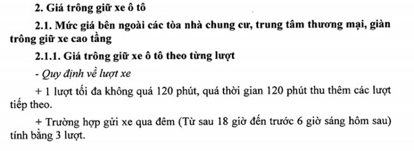 Bảng giá dịch vụ trông giữ xe tại Thành phố Hà Nội Bảng giá dịch vụ trông giữ xe tại Tp.Hà Nội