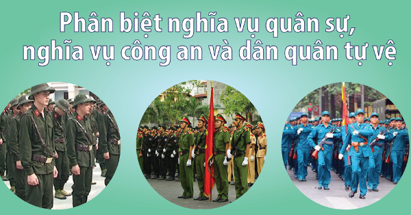 Phân biệt nghĩa vụ quân sự, nghĩa vụ công an và dân quân tự vệ Phân biệt nghĩa vụ quân sự, nghĩa vụ công an và dân quân tự vệ