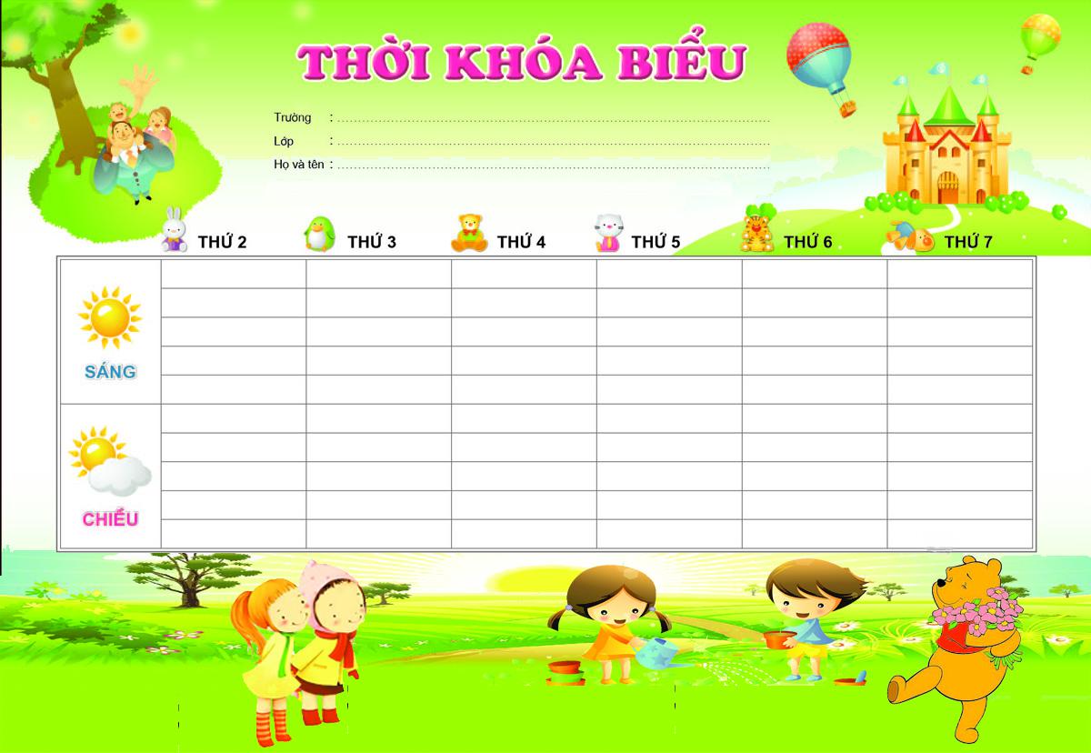 Mẫu thời khóa biểu