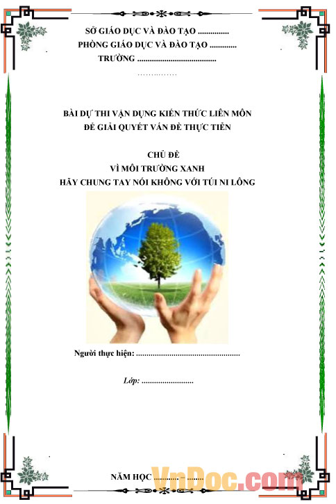 Bài thi vận dụng kiến thức liên môn giải quyết các vấn đề trong thực tiễn