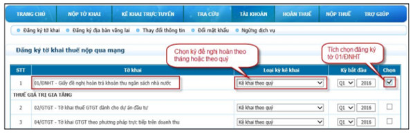 Đăng ký tờ khai