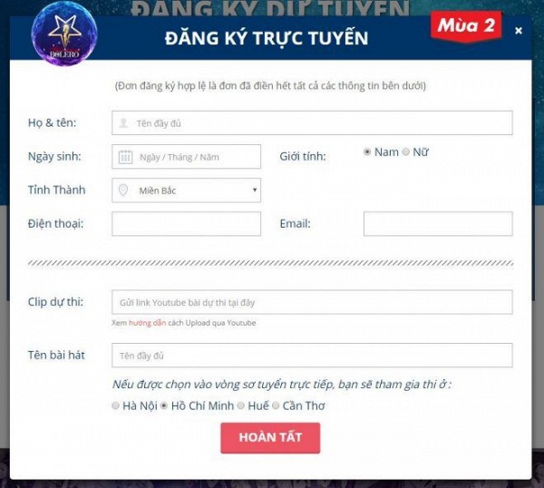 Hướng dẫn chi tiết cách thức và thể lệ tham gia Thần tượng Bolero