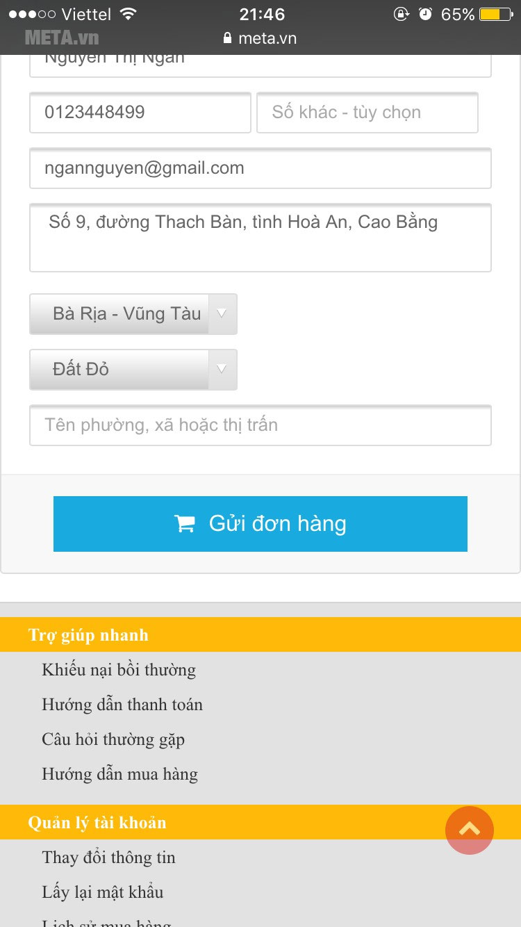 Hướng dẫn đặt mua hàng META tiện lợi trên điện thoại thông minh