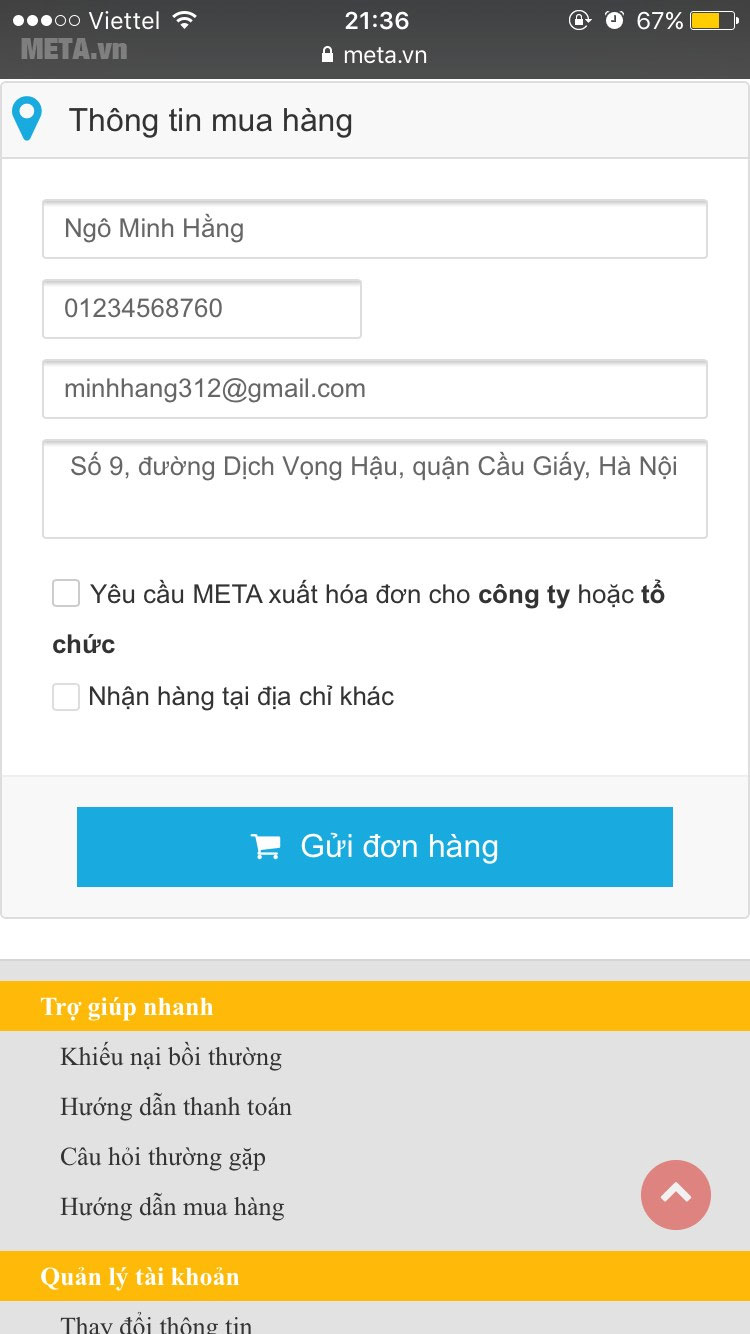 Hướng dẫn đặt mua hàng META tiện lợi trên điện thoại thông minh