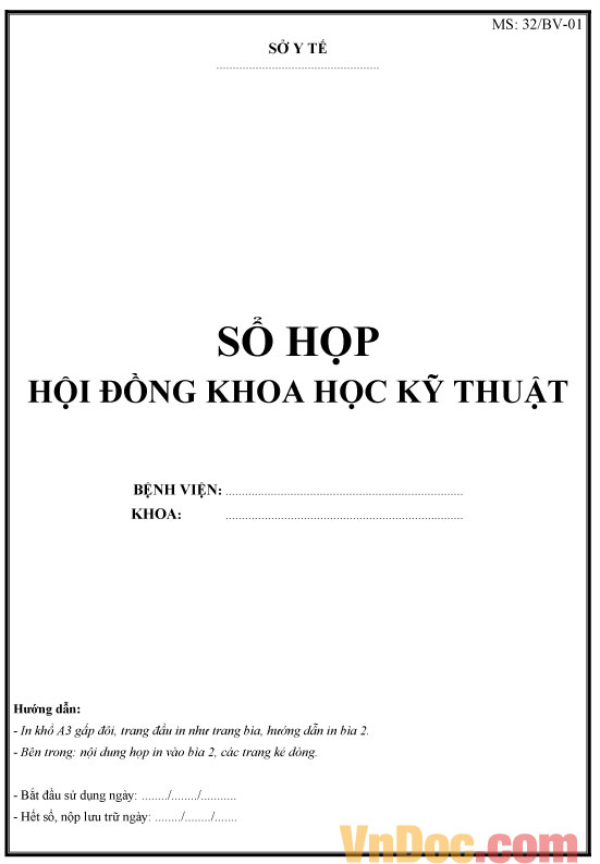 Mẫu sổ họp hội đồng khoa học kỹ thuật