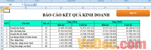 File Excel phân tích báo cáo tài chính