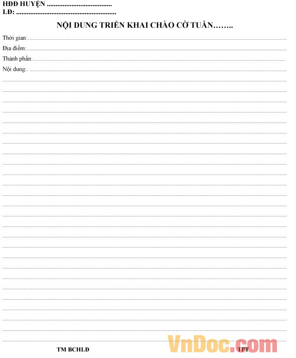 Mẫu sổ chào cờ