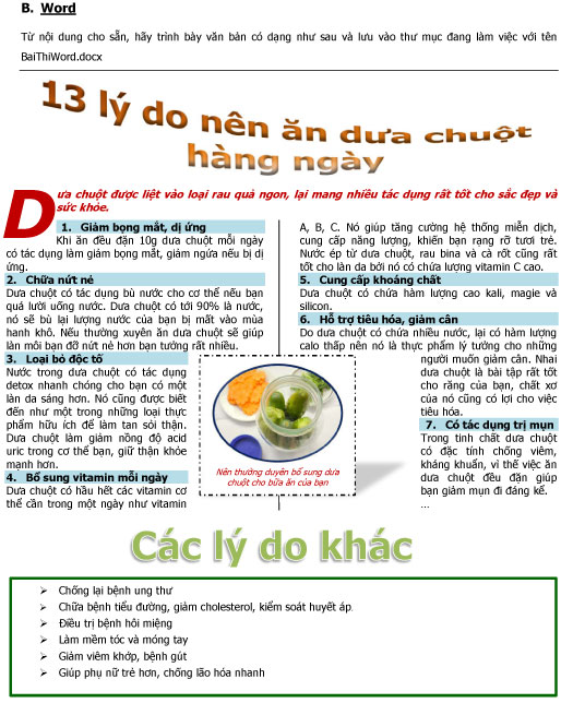 Đề thi ứng dụng công nghệ thông tin cơ bản - đề 4