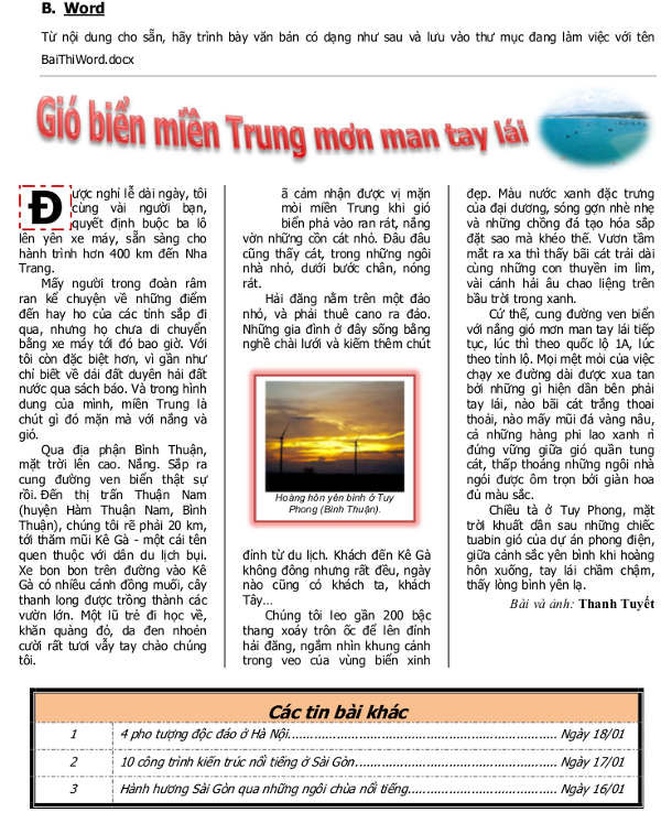 Đề thi ứng dụng công nghệ thông tin cơ bản - đề 5