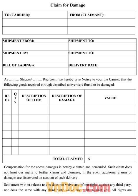 Mẫu yêu cầu bồi hoàn sản phẩm - Tiếng Anh