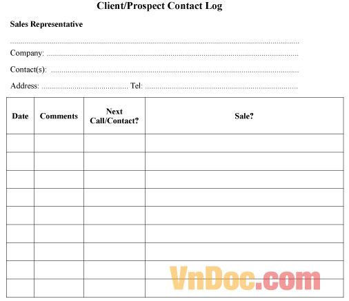 Ghi chép quá trình liên hệ với khách hàng bằng Tiếng Anh Mẫu ghi chép quá trình liên hệ với khách hàng bằng Tiếng Anh