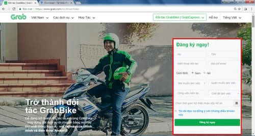 Hướng dẫn cách đăng ký lái xe ôm GrabBike