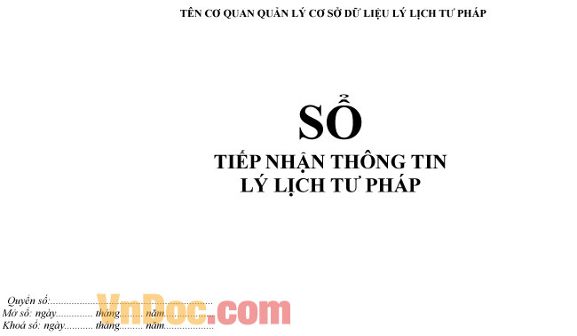 Sổ tiếp nhận thông tin lý lịch tư pháp