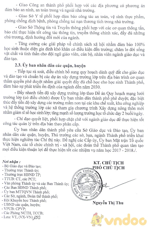 Chỉ thị về thực hiện nhiệm vụ giáo dục và đào tạo
