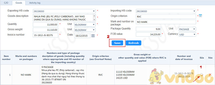 Thủ tục khai báo C/O online