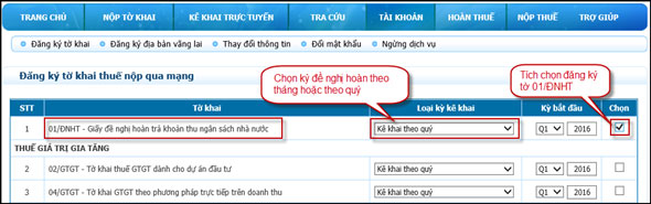 Hướng dẫn các bước hoàn thuế điện tử qua mạng
