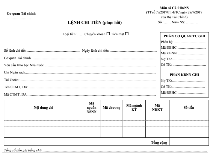 Mẫu số C2-01b/NS