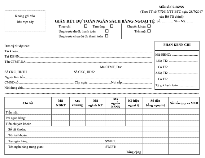 Mẫu số C2-06/NS
