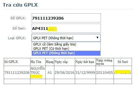 Tra cứu GPLX