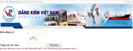 Giao diện tra cứu phạt nguội bằng cách nhập biển số xe