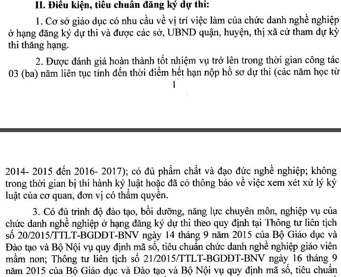 Hồ sơ thi thăng hạng Giáo viên