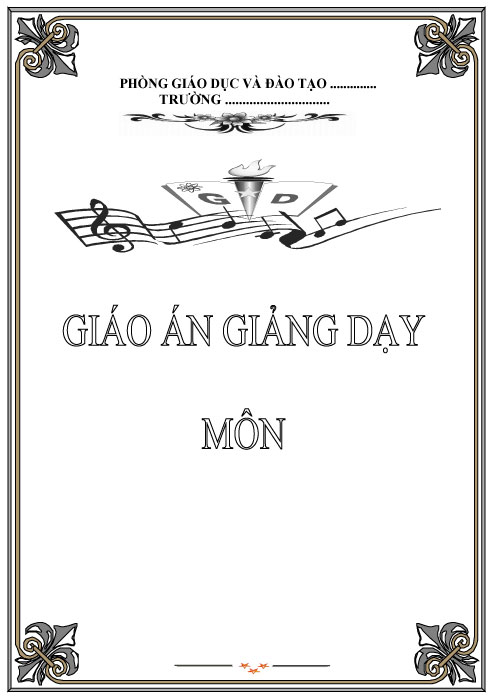 Mẫu bìa giáo án 1