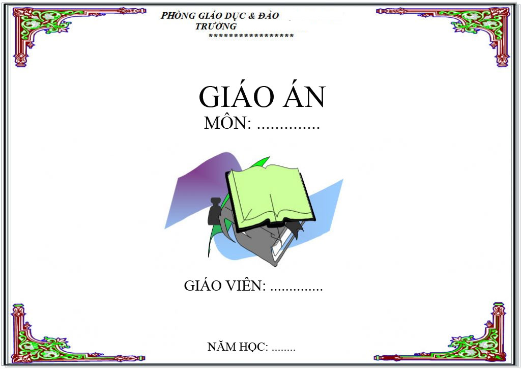 Mẫu bìa giáo án ngang cấp THPT