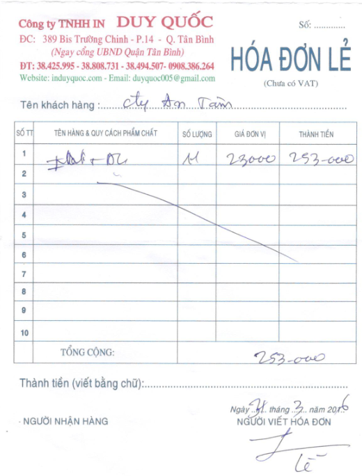 Hóa đơn bán lẻ là gì