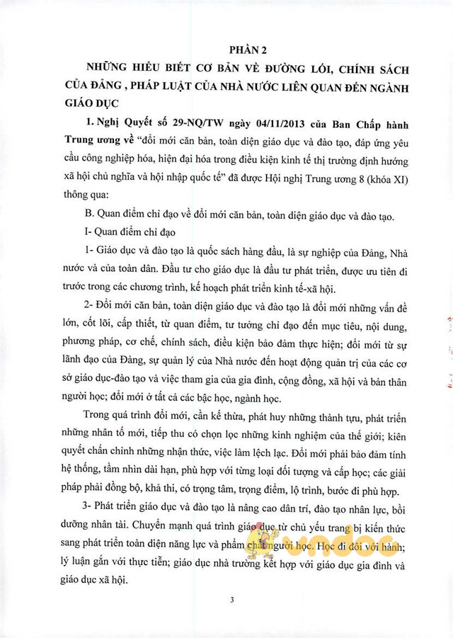 Đề cương ôn tập môn Kiến thức chung thi viên chức tiểu học năm 2017 tỉnh Quảng Nam