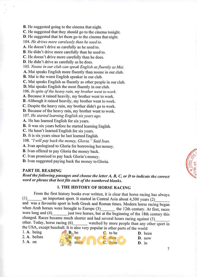 Đề cương ôn tập thi tuyển viên chức giáo dục 2017 môn tiếng Anh tỉnh Quảng Nam