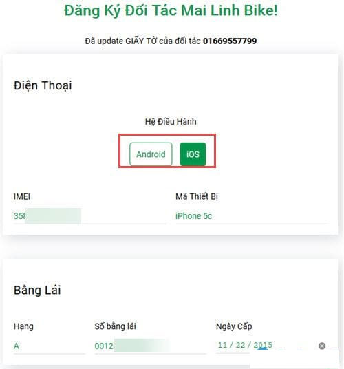 Hướng dẫn thủ tục đăng ký xe ôm Mai Linh
